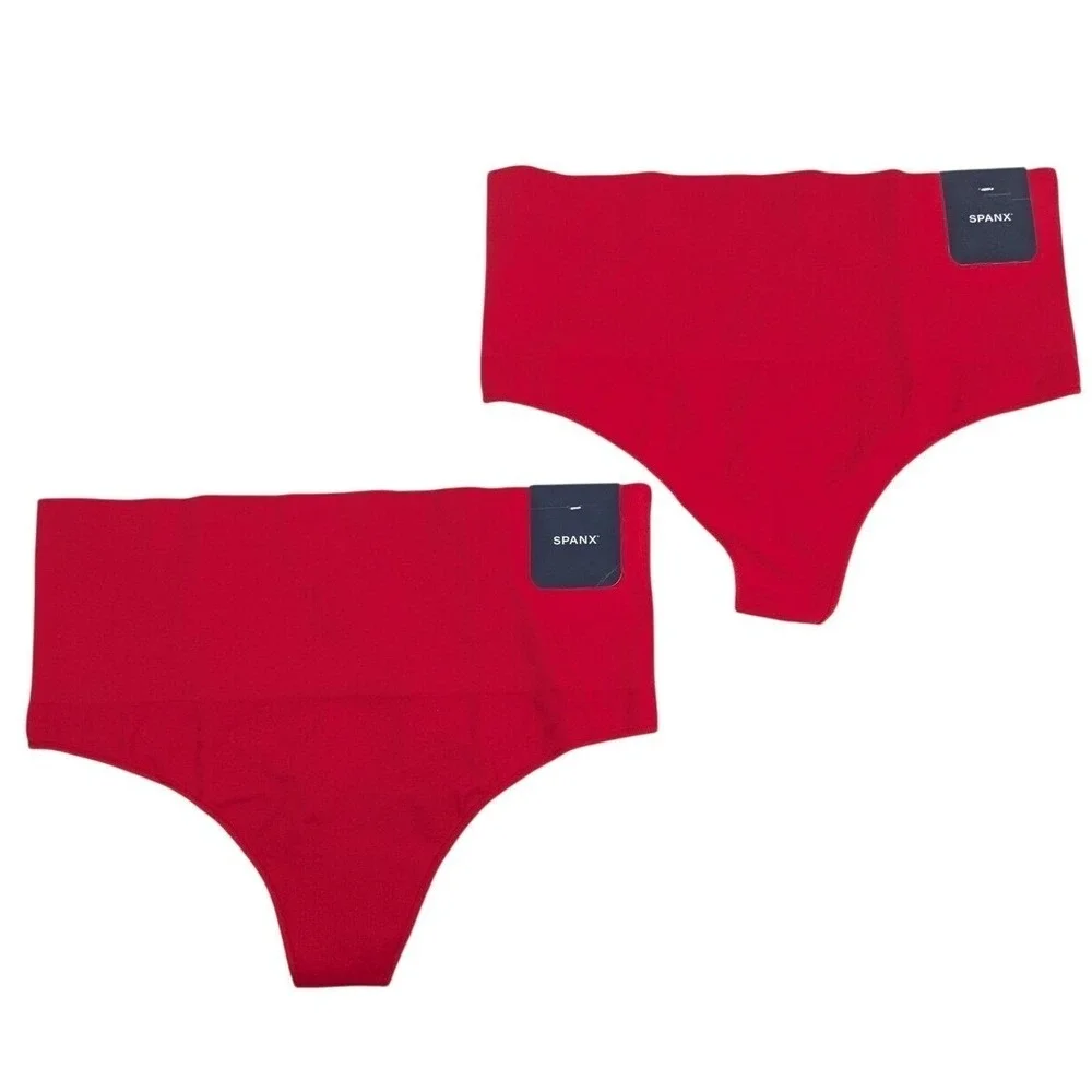 Spanx‎ Womens Bundle Lot of 2 Ecocide Thong sz XL Red NWT